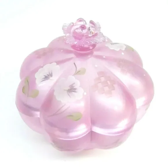 Shelley Fenton Signed COVERED CANDY DISH Pink Chiffon Spring Splendor Limited Ed